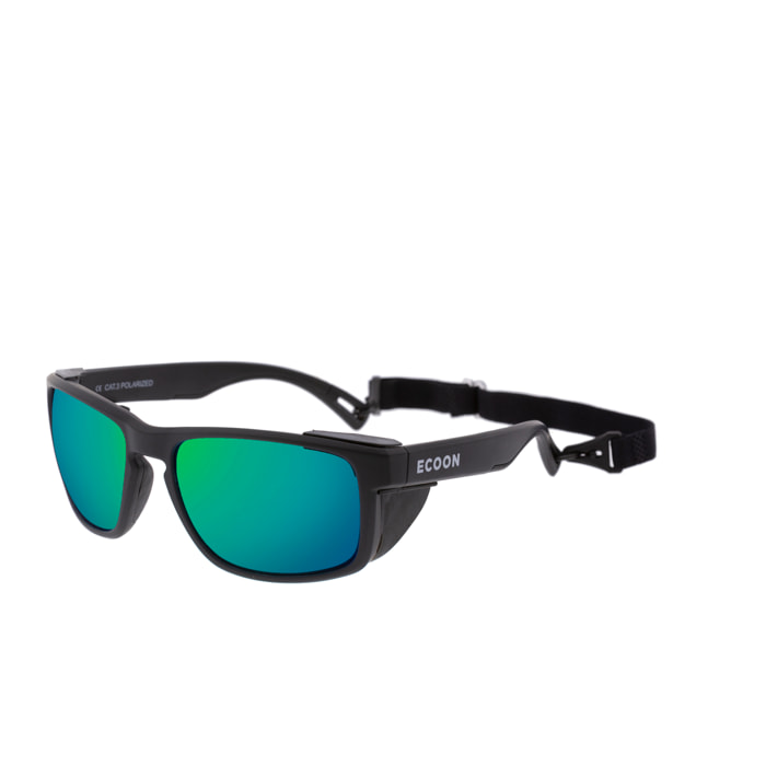 Gafas de sol de montaña ECOON modelo Lhotse en color Marco negro con lente verde revo