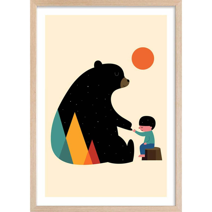 Affiche enfant promesse Affiche sous cadre bois