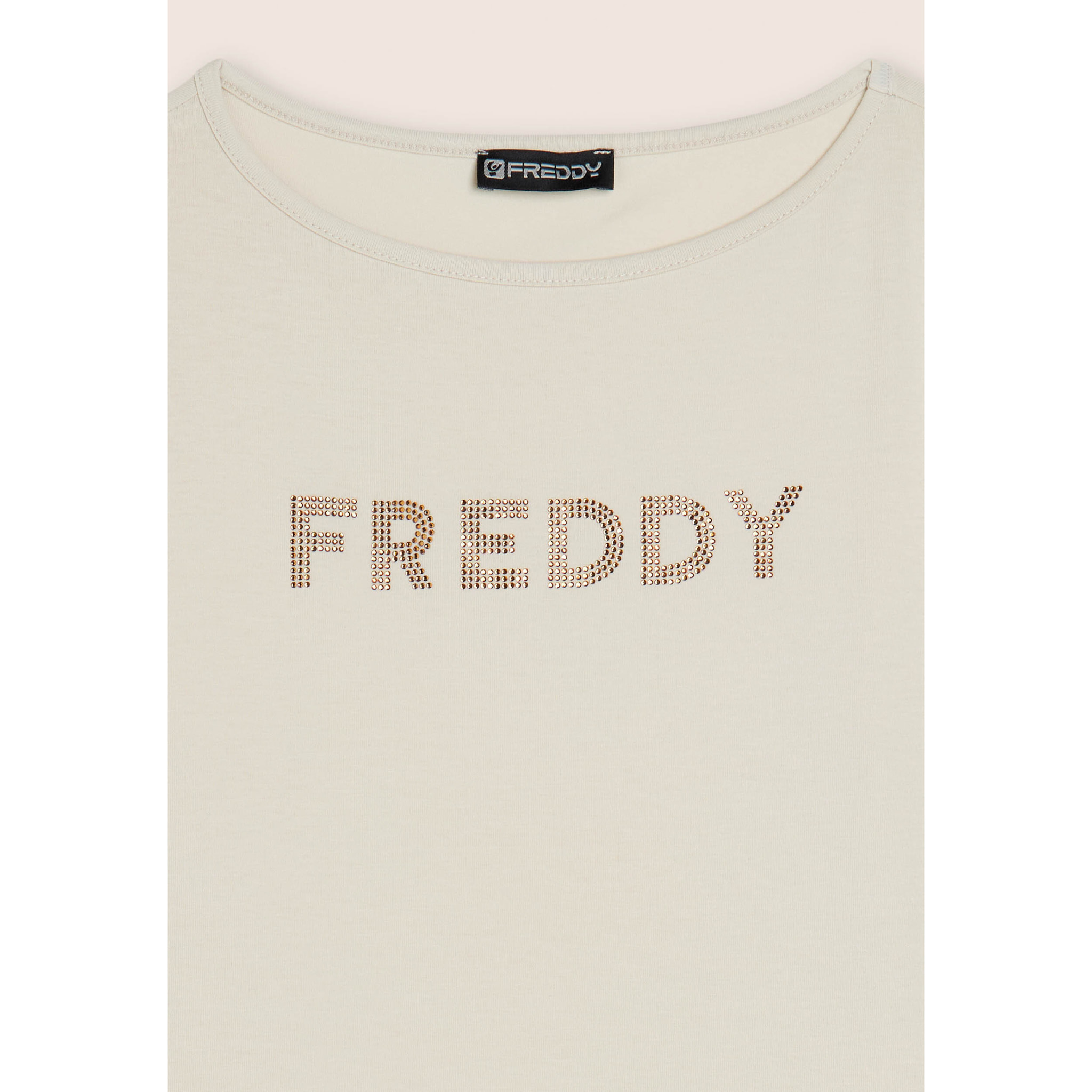 T-shirt a maniche lunghe in jersey con logo FREDDY in strass