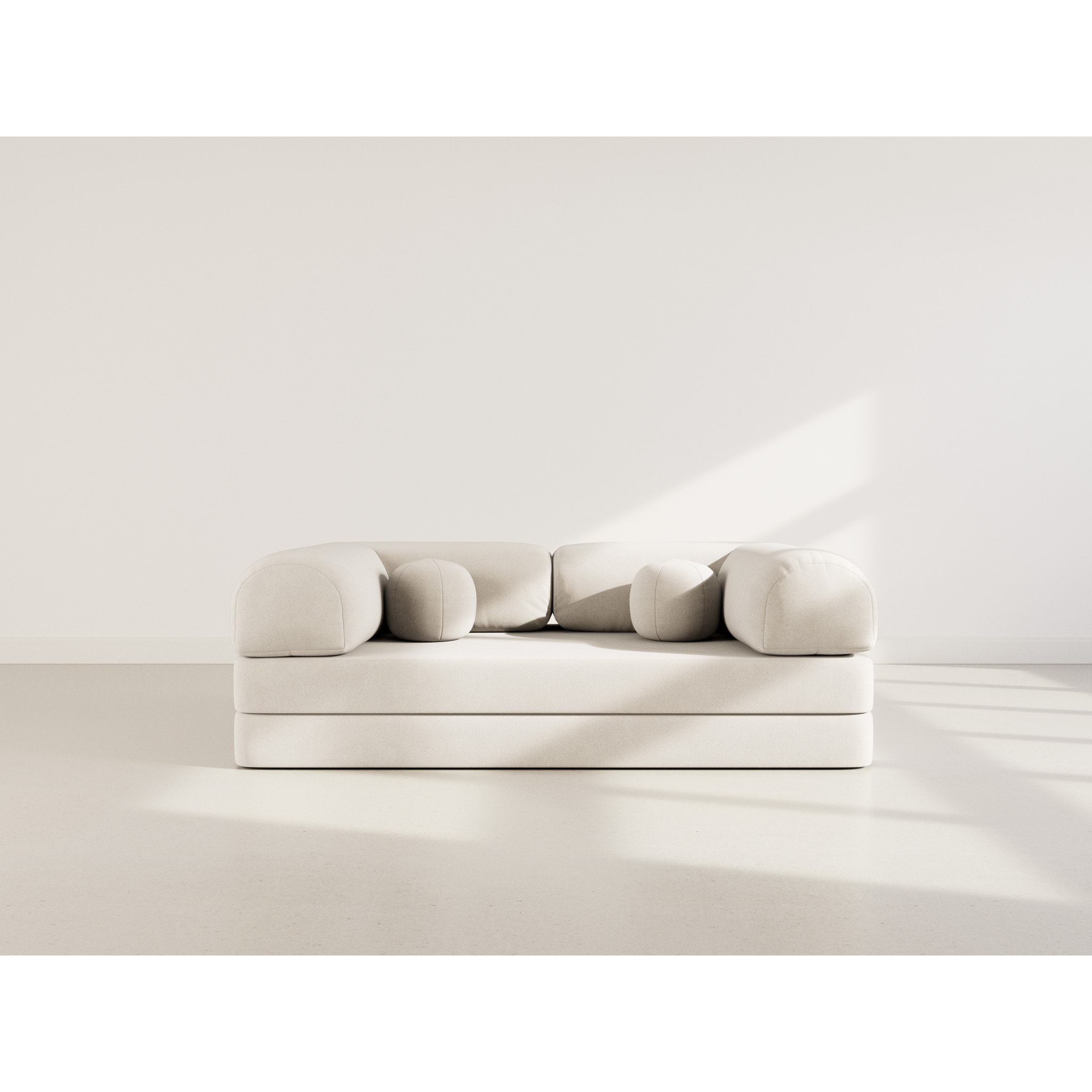 Nebula - Canapé 3 places convertible en velours texturé - Beige