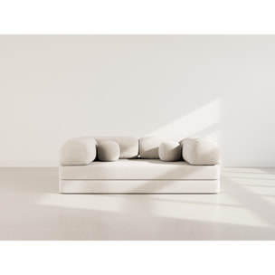 Nebula - Canapé 3 places convertible en velours texturé - Beige