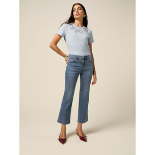 Oltre - Jeans acampanados lavados a la piedra - Light - blue