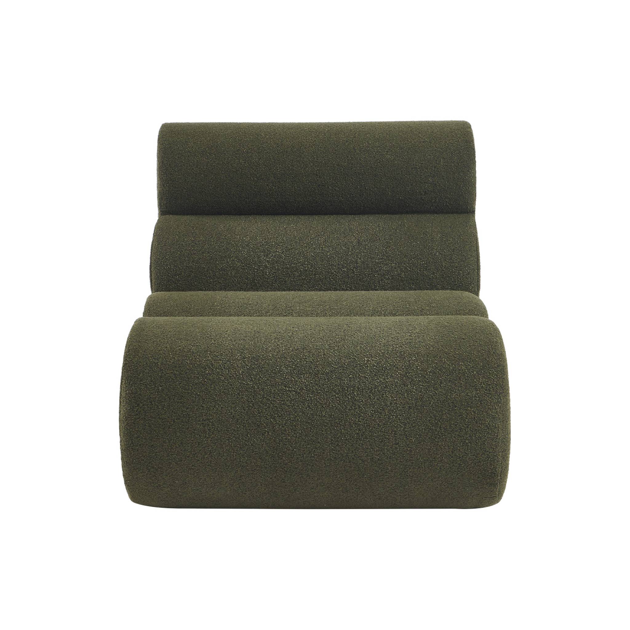 Lot de 2 chauffeuses bouclette texturée kaki 1 place - L 81 x P 99 x H 81cm - Nova