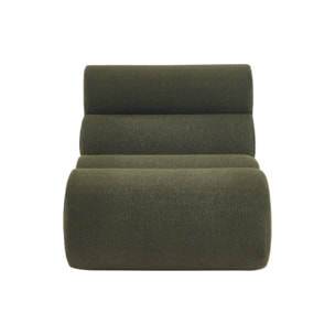 Lot de 2 chauffeuses bouclette texturée kaki 1 place - L 81 x P 99 x H 81cm - Nova