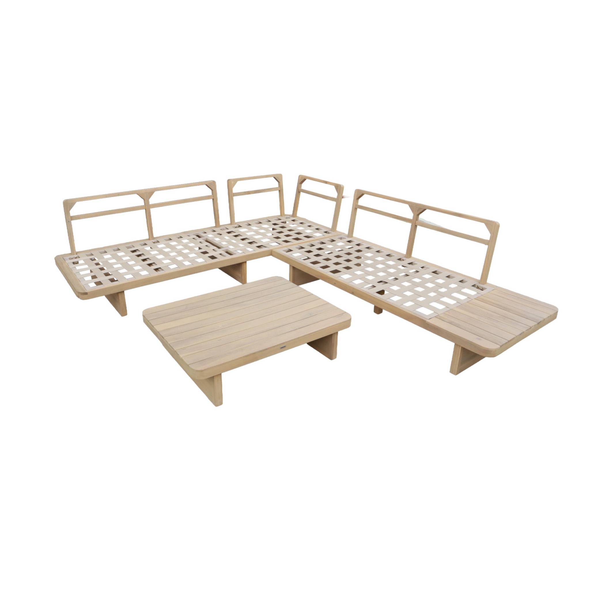 Salon de jardin d'angle bois d'acacia 5 places ZENZU