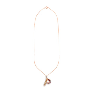 Collar P acabado oro rosa 18k