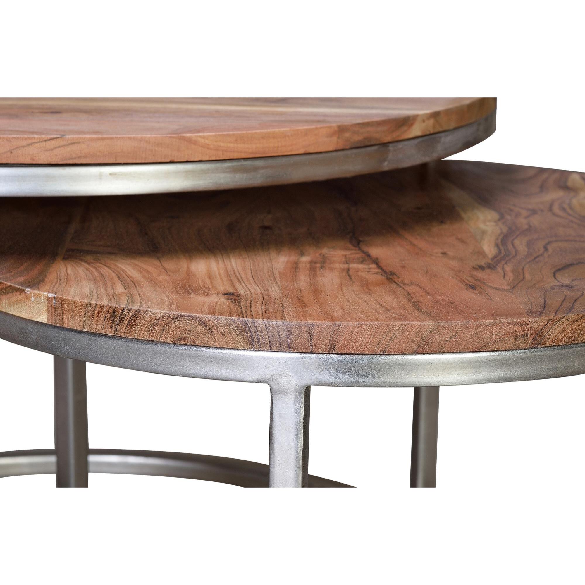 Set de 2 mesas nido - madera de mango y hierro