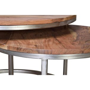 Set de 2 mesas nido - madera de mango y hierro