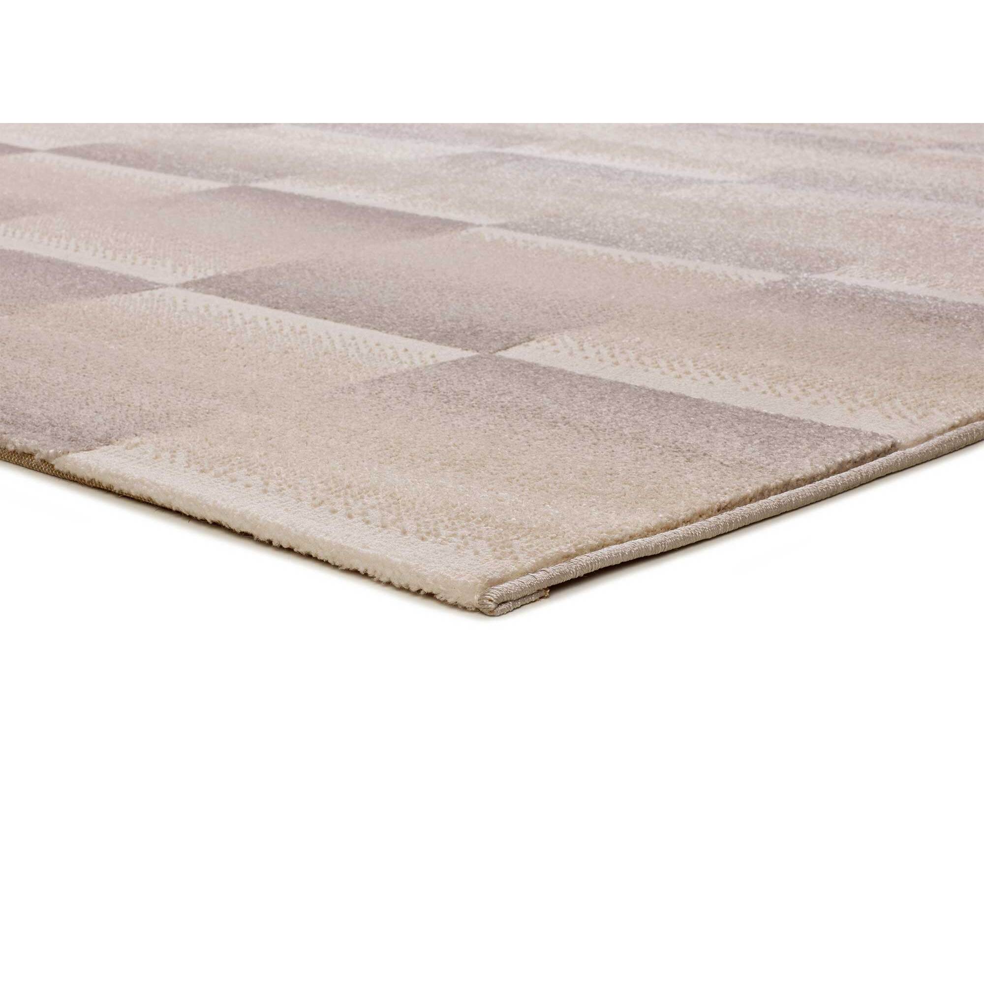SENSATION Alfombra motivos geomÃ©tricos en relieve en blanco y gris, varias medidas disponibles.