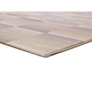 SENSATION Alfombra motivos geomÃ©tricos en relieve en blanco y gris, varias medidas disponibles.
