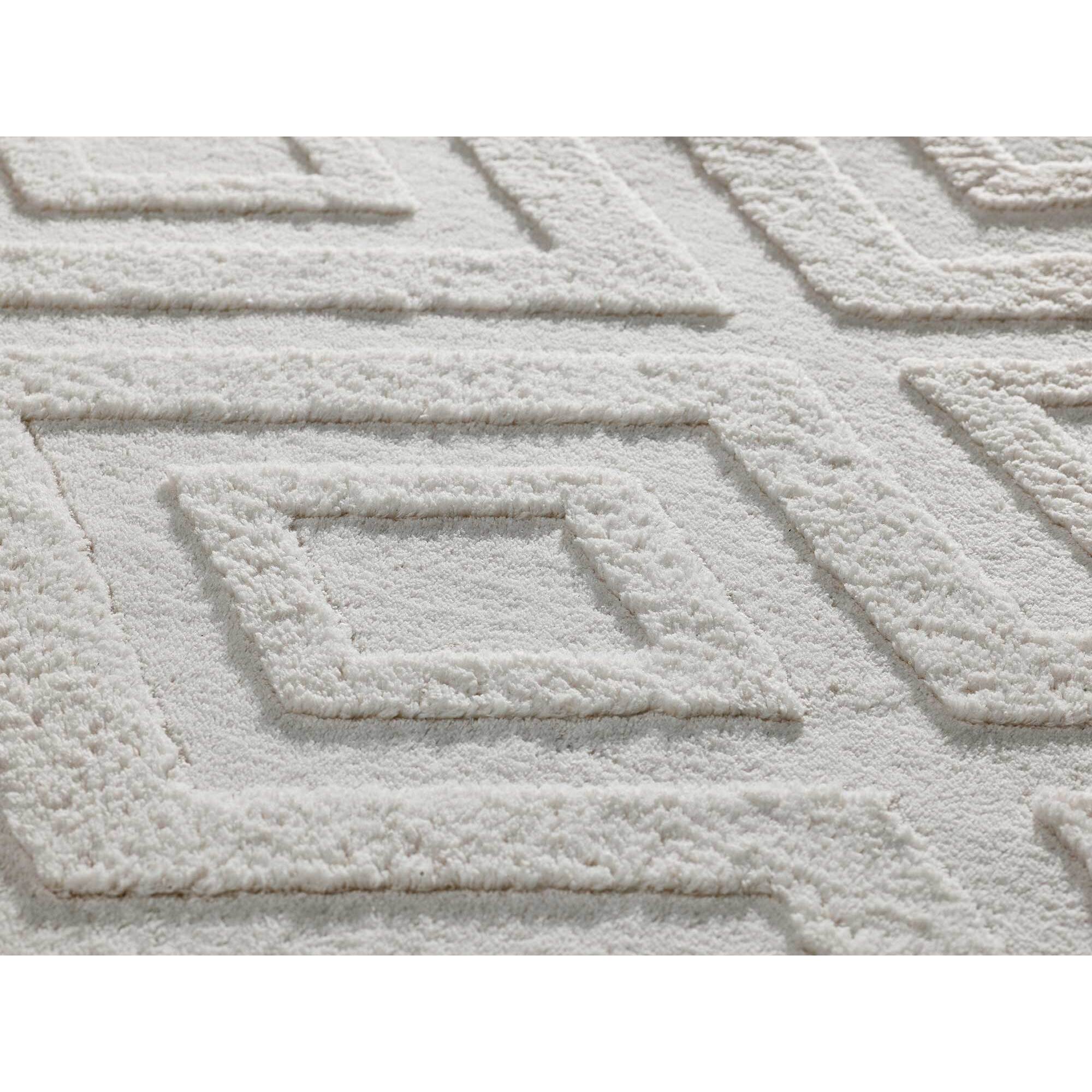 Alfombra lavable con relieve en color blanco Estilo, varias medidas disponibles
