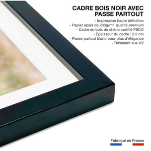 Affiche animaux let's go mom Affiche sous cadre noir