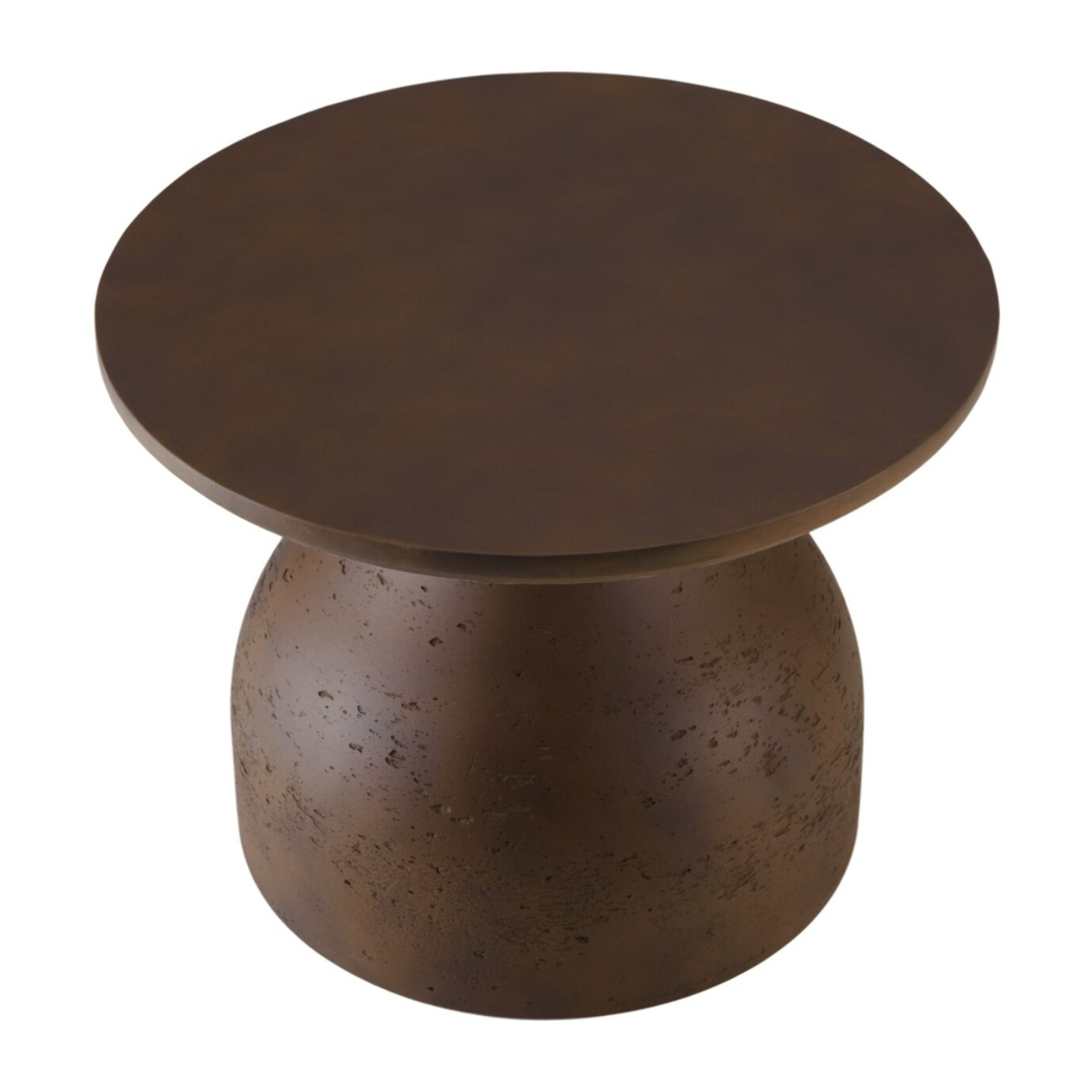 NESTOR - Table basse ronde en béton marron D52cm