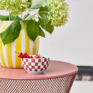 Table d'appoint extérieure acier effet grillagé TIVO