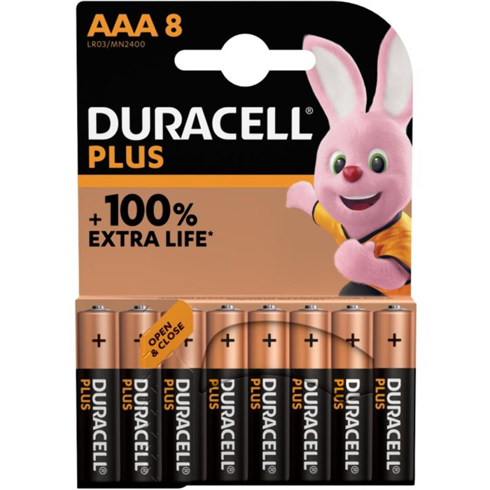 Pile DURACELL LR03 AAA Lot 8 piles PLUS