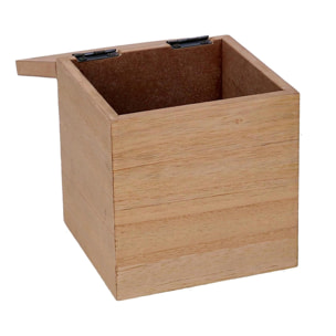 Scatola portathe in legno marrone quadro cm10x10h11