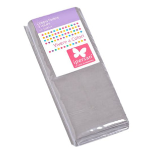 Coppia Federe 3 volani IPERSAN Puro Cotone Grigio