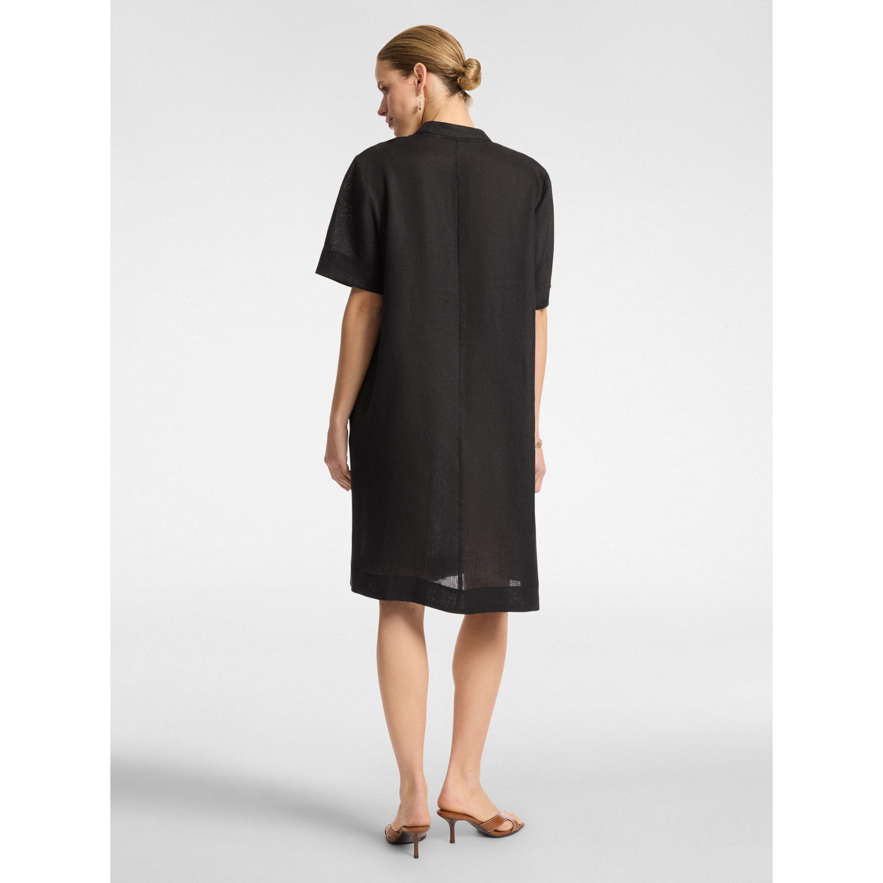 Elena Mirò - vestido de lino - Negro