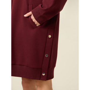 Oltre - Vestido oversized de sudadera con capucha - Burgundy