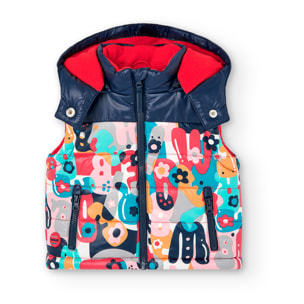 Chaleco tejido técnico de bebé niña