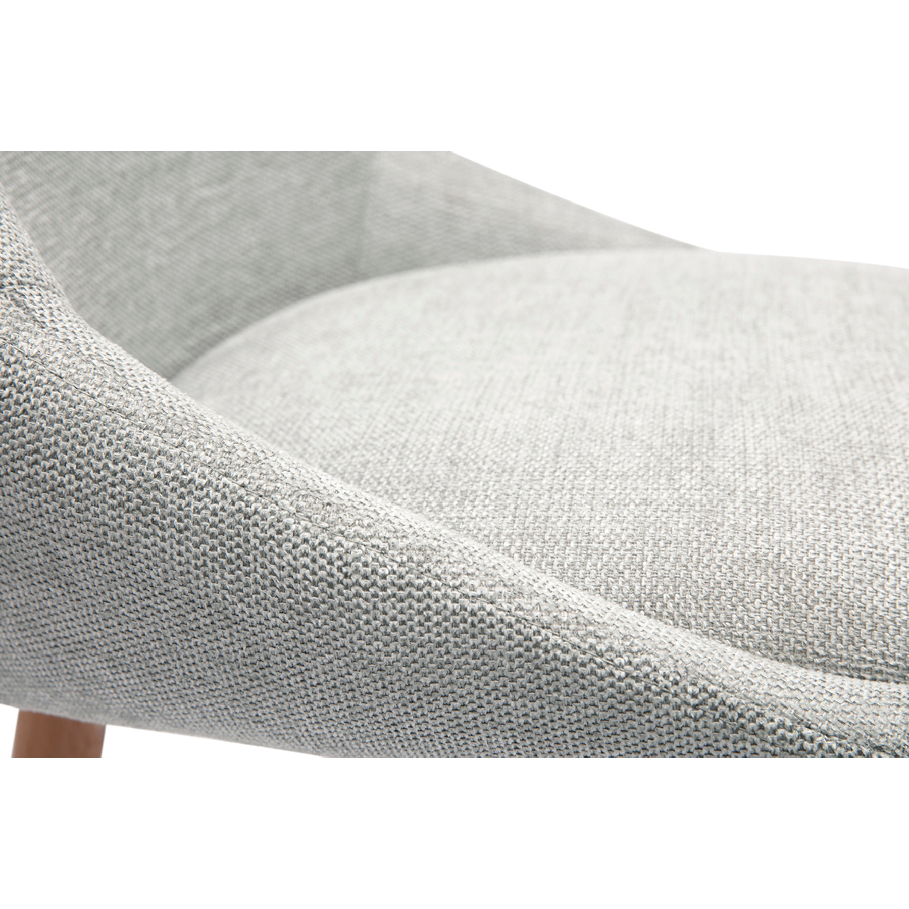 Tabourets de bar scandinaves pivotants 360° en tissu effet velours texturé gris clair et bois clair H65 cm (lot de 2) ALESS