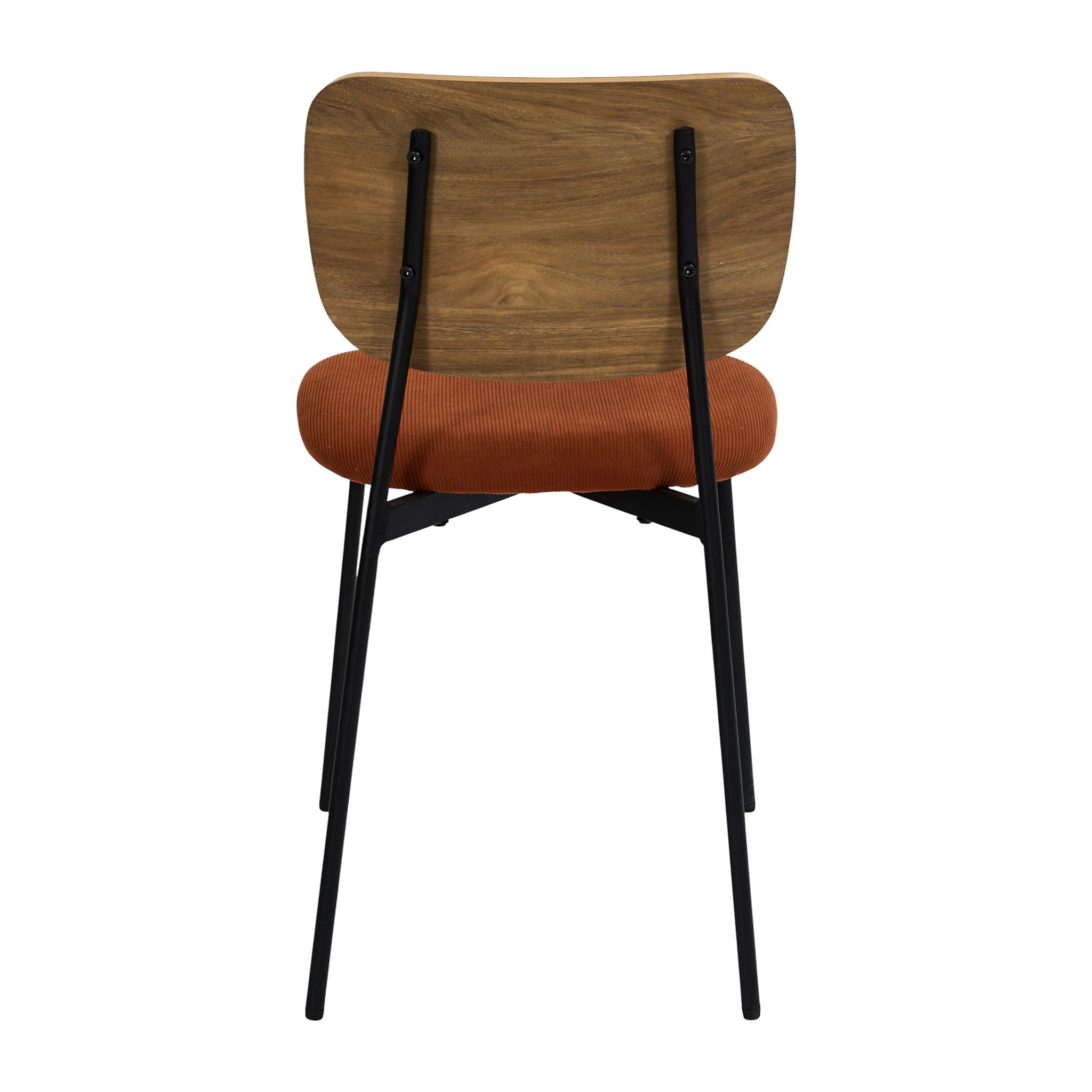 Lot de 4 Chaises - HOME DECO FACTORY - Jules - Côtele - Rouge