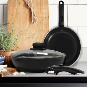 Arom - Set di 2 teglie 22 e 26 cm con manico rimovibile