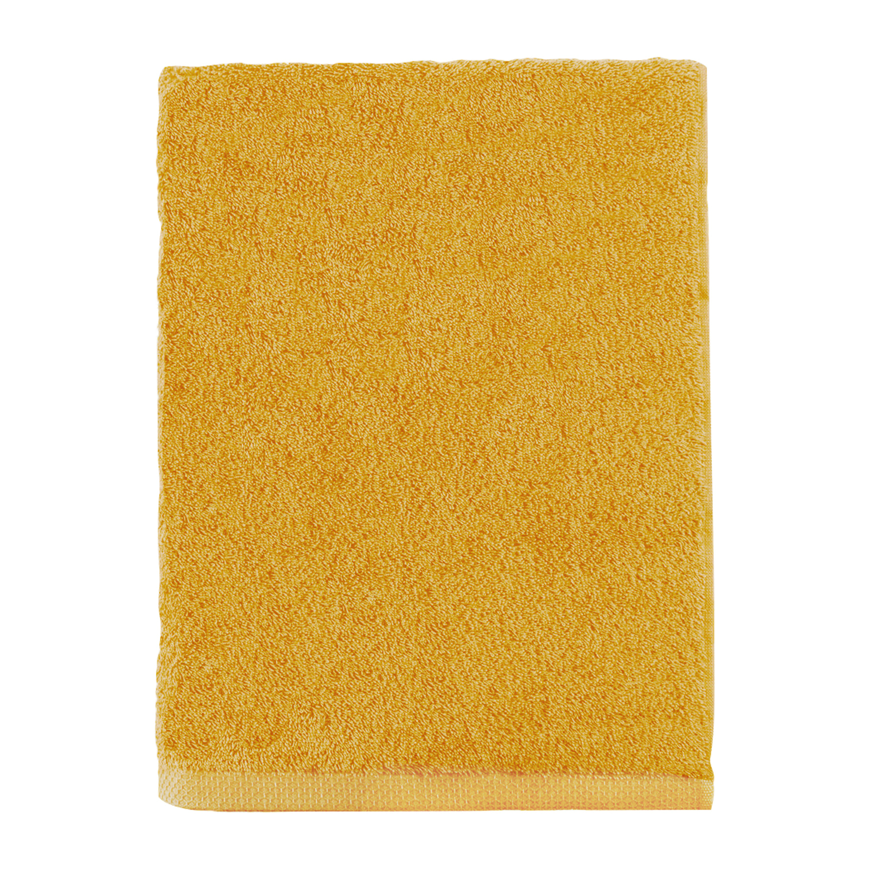 Serviette de bain unie en coton, AQUA, Jaune Safran