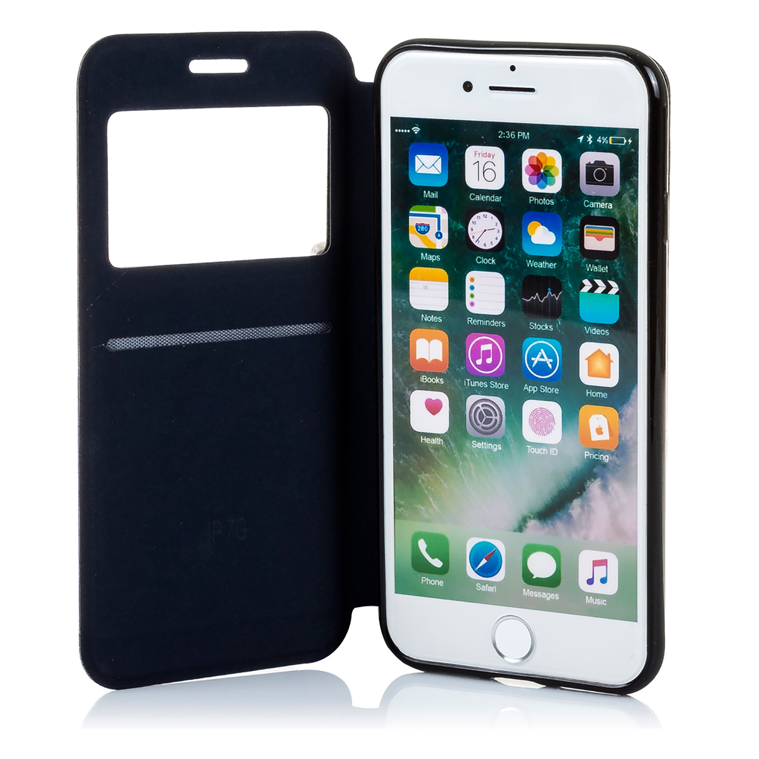 DAM CUSTODIA A LIBRO CON CHIUSURA MAGNETICA A FINESTRA Iphone 7/ Iphone 8 7x1x14 Cm. Colore nero