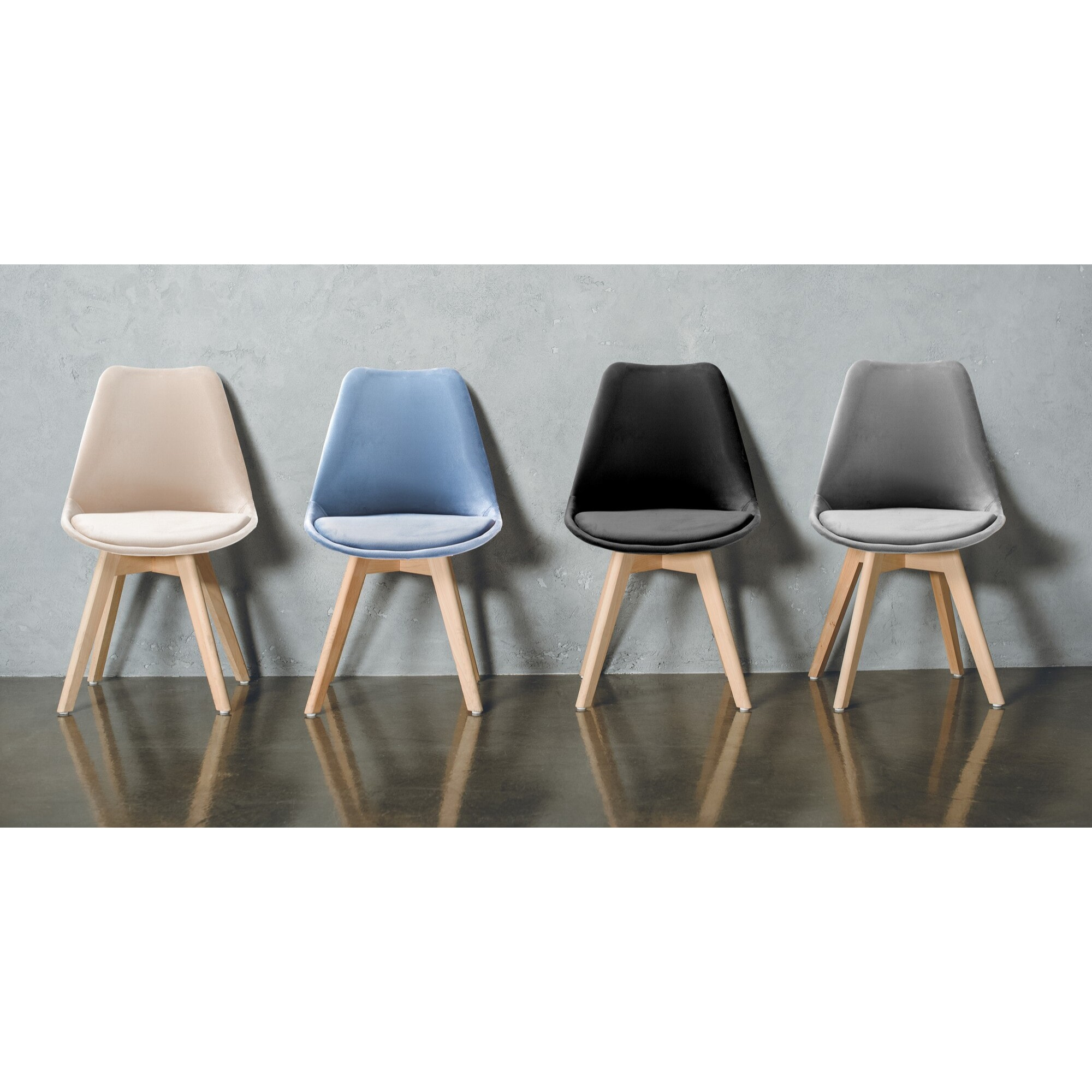 Tomasucci Lot de 4 Chaises KIKI SOFT BLACK