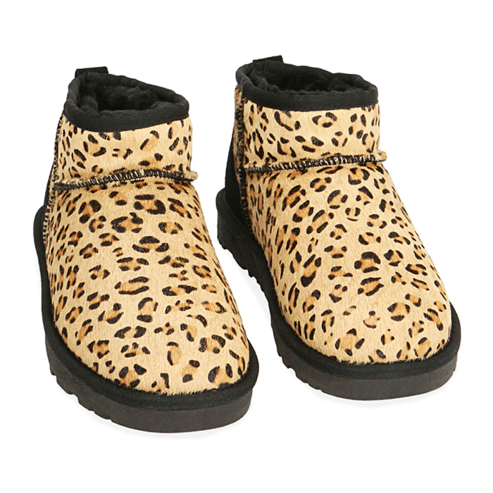 Stivaletti leopard in camoscio