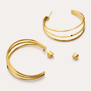 Pendientes Aro Eclipse Acero Baño Oro