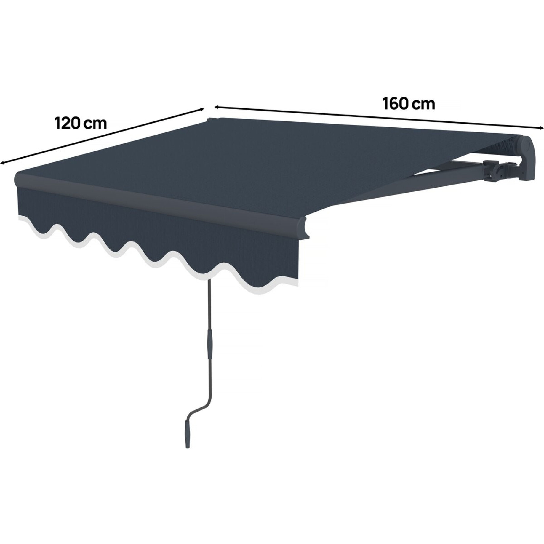 Store banne en aluminium  "Ombra 1" - 160 x 120 cm - Gris