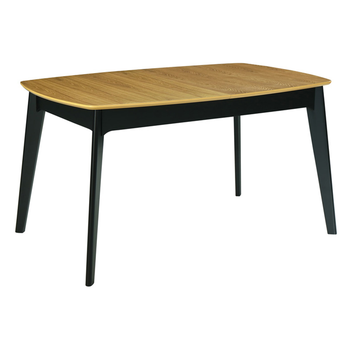 Table extensible rallonges intégrées rectangulaire bois et noir L140-180 cm MEENA