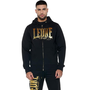 Felpa in cotone elasticizzato invernale da uomo con zip "Authentic Gold"