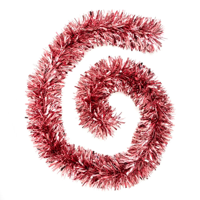 Guirlande de noël "Boa" brin fin rose 150x8x2m