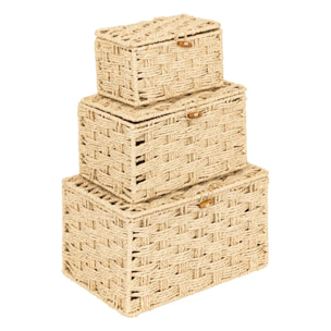Lot de 3 boîtes Elio Naturel L18/22/25cm