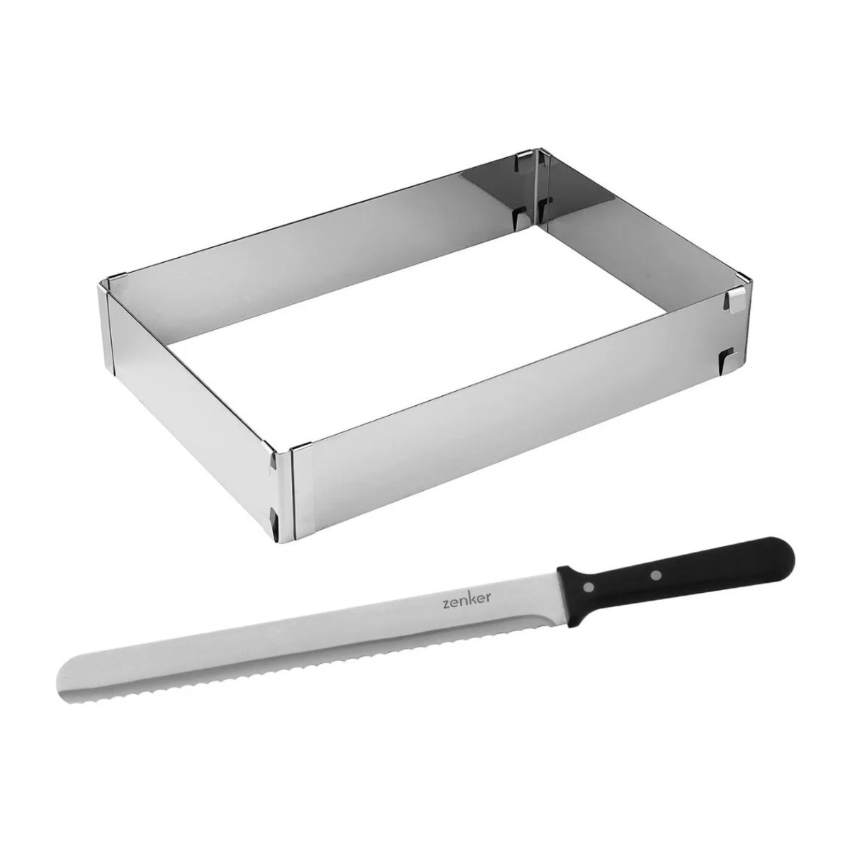 Cadre à gâteaux rectangulaire réglable et couteau à pâtisserie 30 cm Zenker Smart Pastry