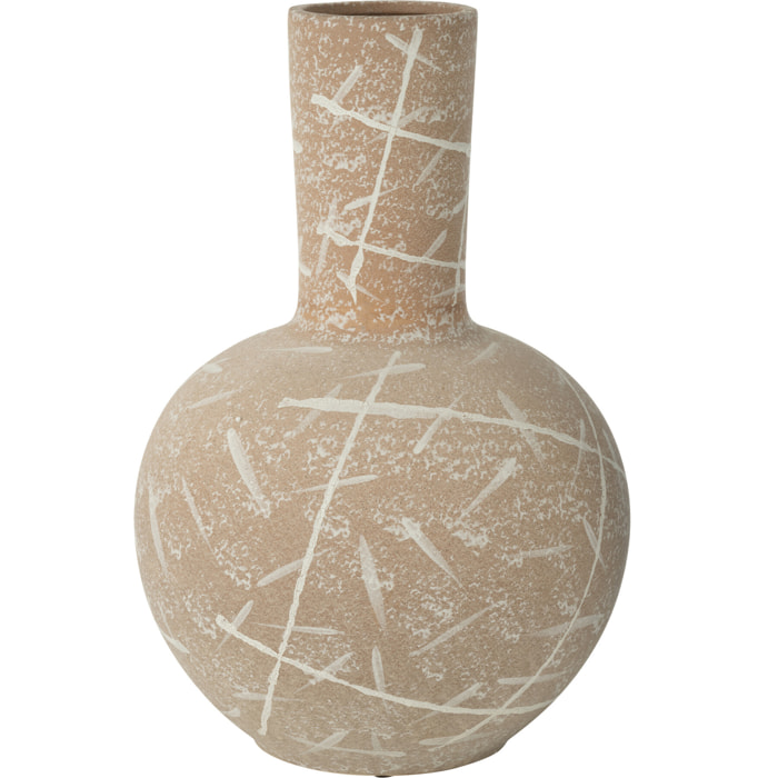 J-Line vase Dun Globe - céramique - beige/blanc - Ø 34 cm