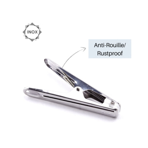 Lot de 10 Pinces à  linge Inox MSV