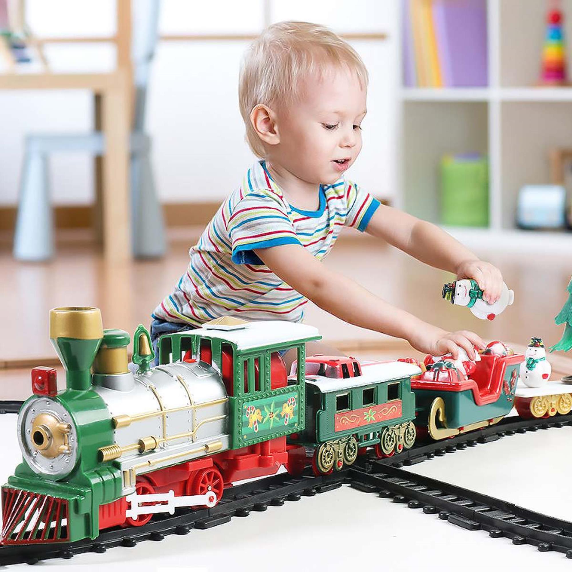 Set de 22 piezas de juego de tren de navidad con sonido y luz con vía de 283cm
