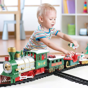 Set de 22 piezas de juego de tren de navidad con sonido y luz con vía de 283cm