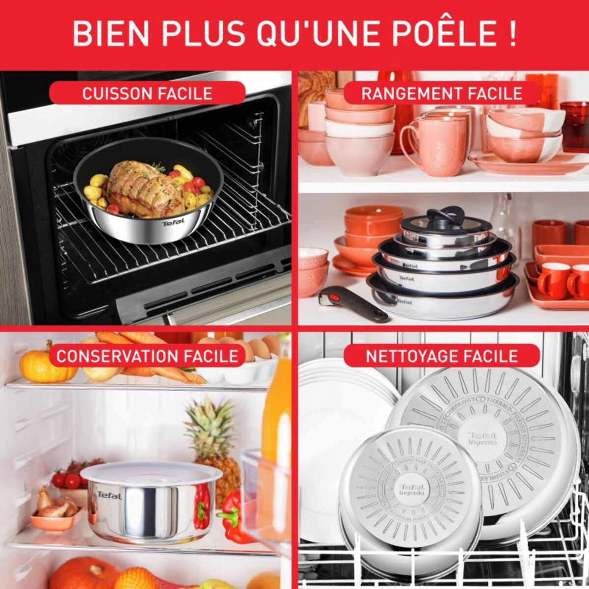 Batterie de cuisine TEFAL Ingenio Emotion 5 pcs