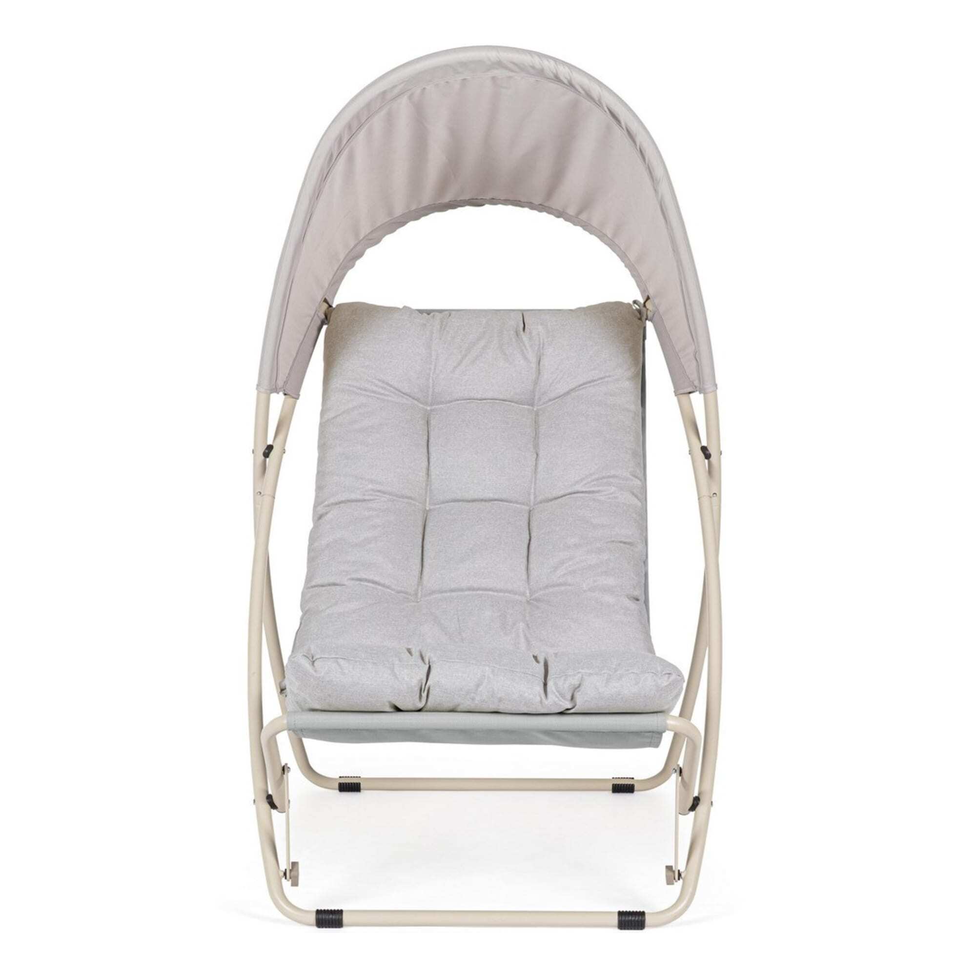 Poltrona lounge DEIA in acciaio beige e textilene tortora