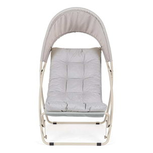 Poltrona lounge DEIA in acciaio beige e textilene tortora