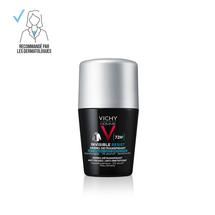 Vichy Homme Dermo-détranspirant Invisible Protect 72h anti-taches anti-irritations 50ml