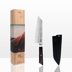 Couteau Santoku Bunka | Lame 170 mm - Acier Inoxydable | Lame Japonaise 440C