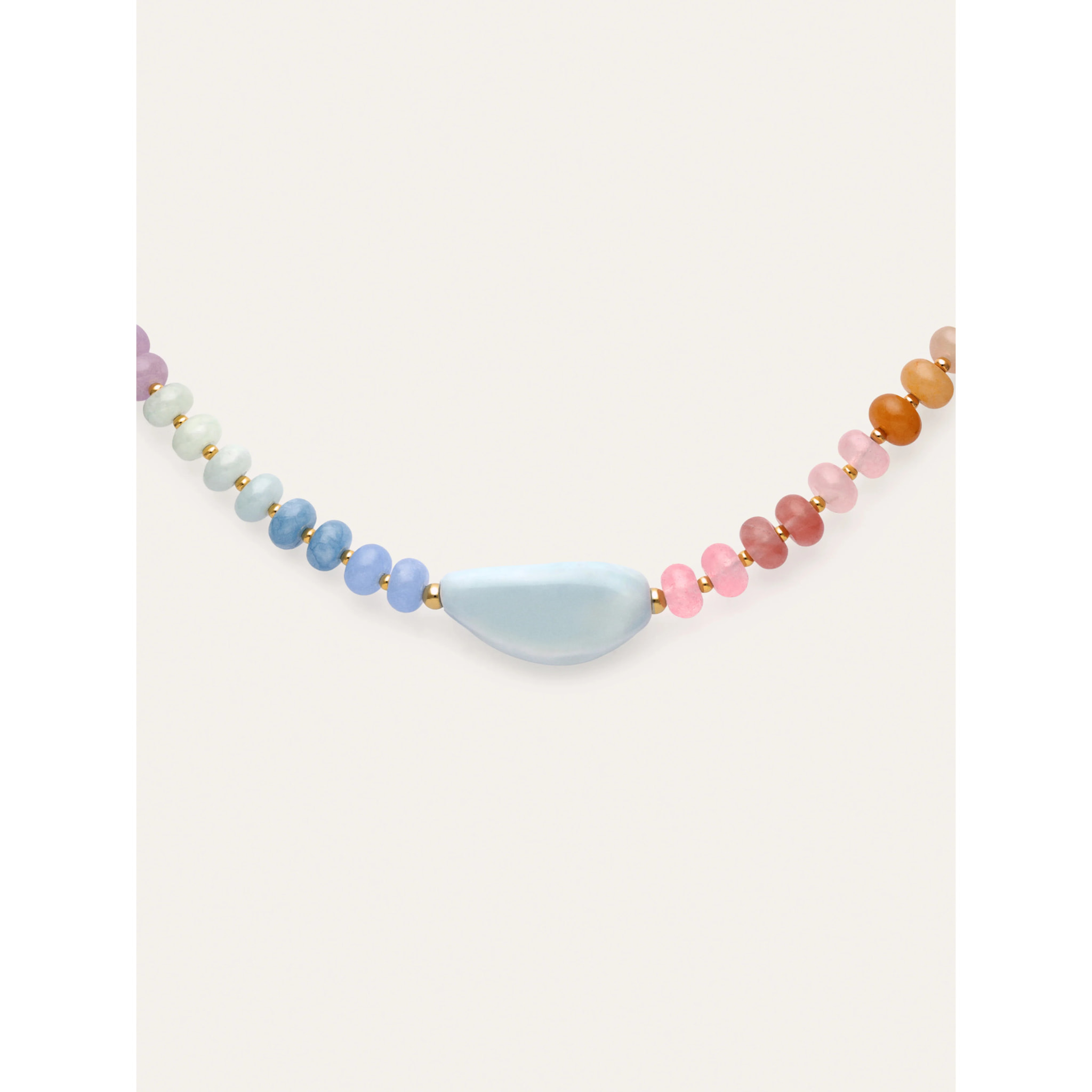 Collar Gummy Stones Acero Baño Oro