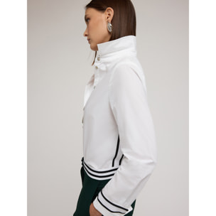 Motivi - Camicia in popeline con polsini decorati - Bianco