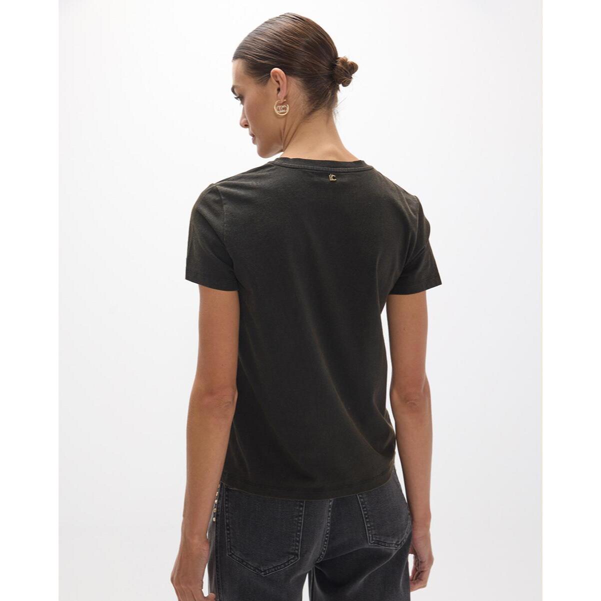 T-shirt Savage grigia con scollo a V